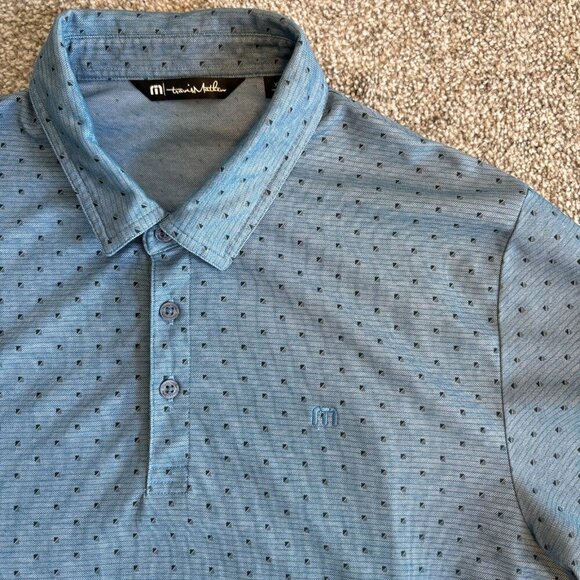 Travis Mathew Size XL Performance Golf Polo Blue Business Casual Classic Fit - Picture 8 of 12